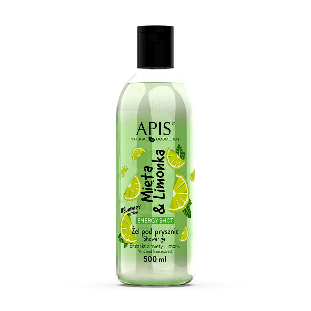 Гель для душу Apis Natural Cosmetics Energy Shot Shower Gel з ароматом м'яти та лайма, 500 мл